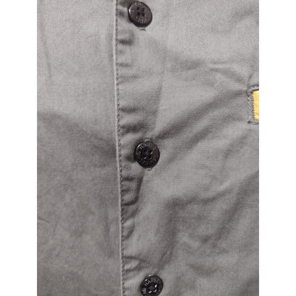 Men's Harley Davidson Gray Gold Milwaukee Wisconsin Logo S/S Button Shirt Medium - Picture 3 of 10